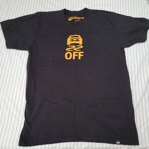 Black T-Shirt with Orange Print